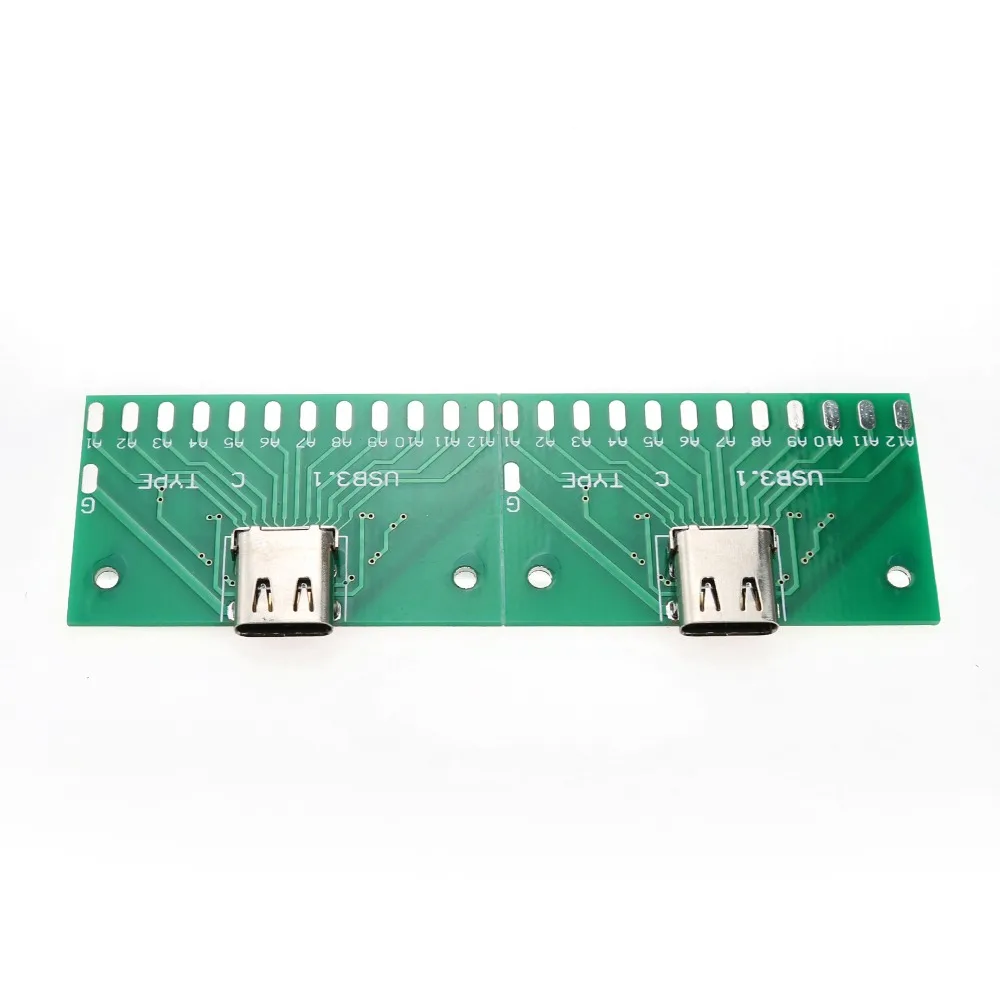 YuXi USB3.1/USB 3 1 Type C разъем 24P 24Pin гнездо тестовая плата с печатной платой 12P + 12P|Шлейфы