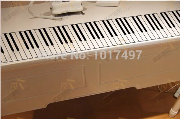 Free Shipping 88 Key Piano Wall Stickers Standard Piano Keyboard