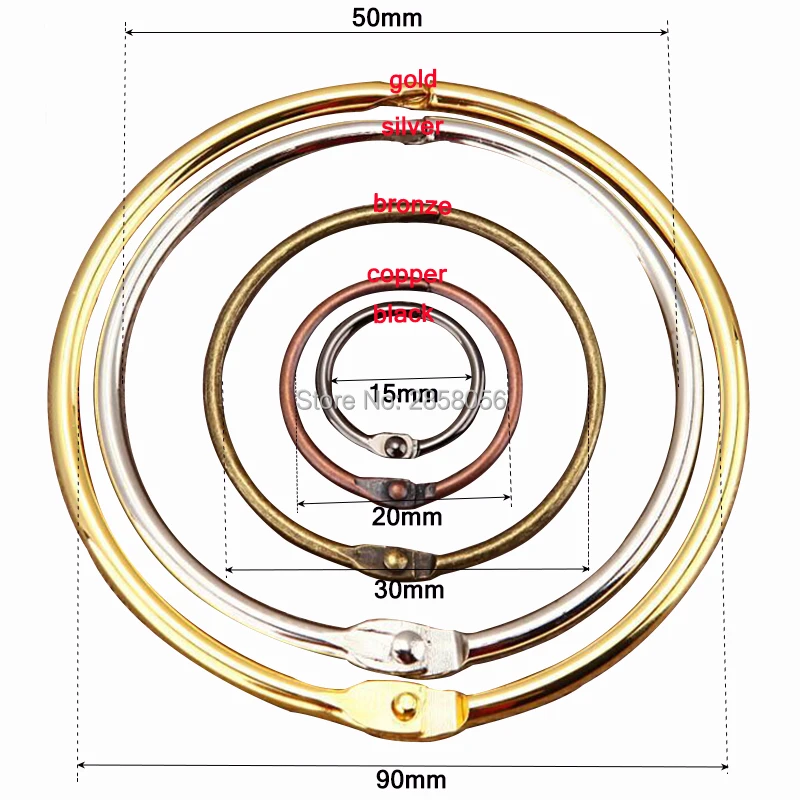Серебро золото бронза черный вкладыш связующее кольцо DIY спираль тетрадь кольца шарнирное кольцо Craft фотоальбом разделение