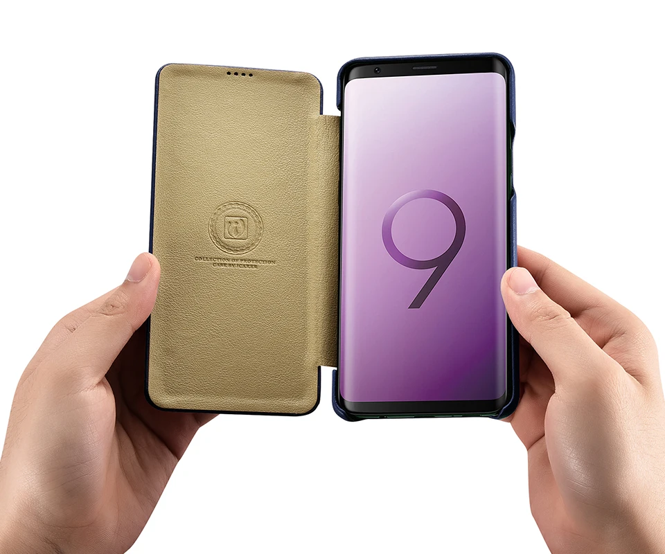 Icarer para Samsung Além de Luxo de Couro Tampa do Case da Aleta para Samsung Case Galaxy Genuíno Plus Completa Proteger Cases s9 - 15 High Quality Telefonia e Comunicação