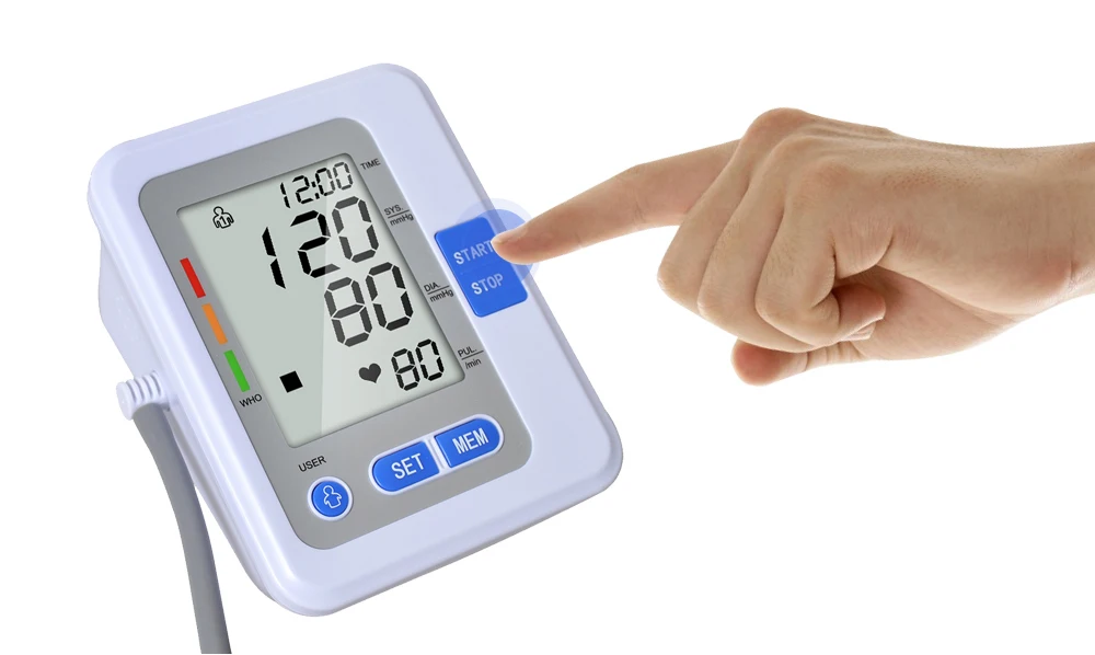 ELERA lcd цифровой автоматический Монитор артериального давления на руку с тонометром голоса метр Сфигмоманометр портативный Tensiometro манжета