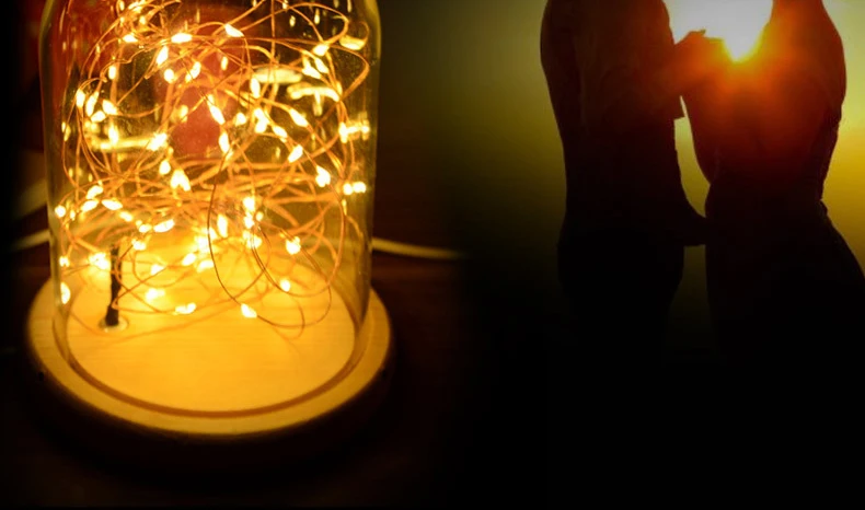 Romantic LED Night Light Copper Wire Lights USB Charging Firework Glass Table Lamp Led String Night Light (12)