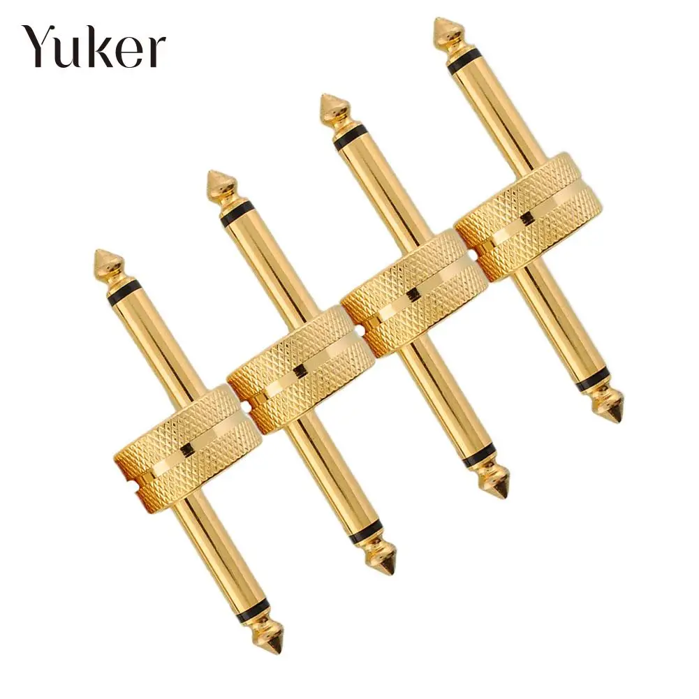 

Yuker 4Pcs Guitar Connector Music Musical Dual Instrument Plug Patch Converter Effect Pedal