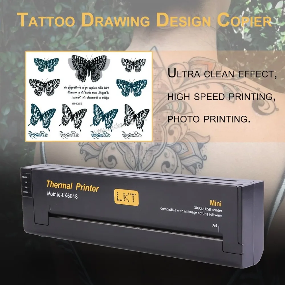 

Tattoo Transfer Printing Machine Professional Tattoo Drawing Design Copier Portable Lightweight Paper Maker Printer US Plug