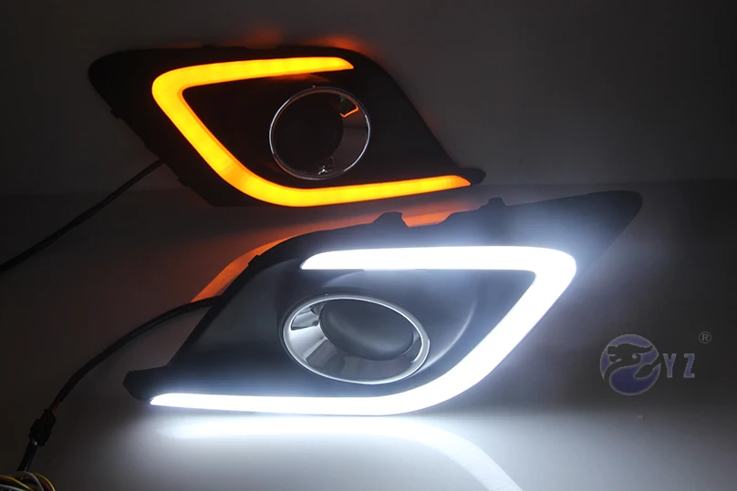 

Car Flashing 1 Set DRL For Mazda 3 Mazda3 Axela 2014 2015 2016 LED DRL Daytime Running Lights Daylight Fog light cover