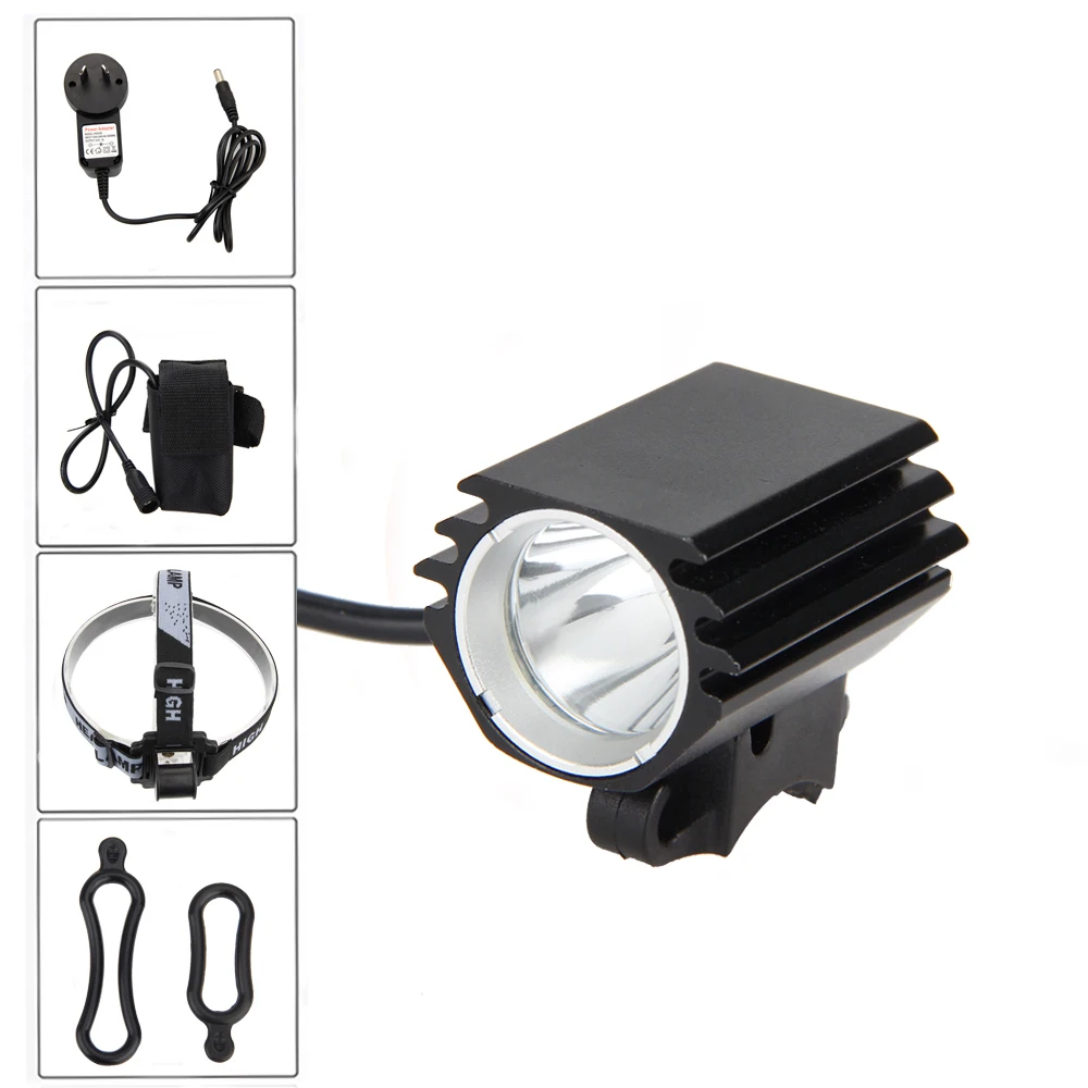 

Portable Mini Lamp 3000 LM XM-L2 LED Headlamp 4 Modes Front Bike Light Camping Torch with Battery Pack