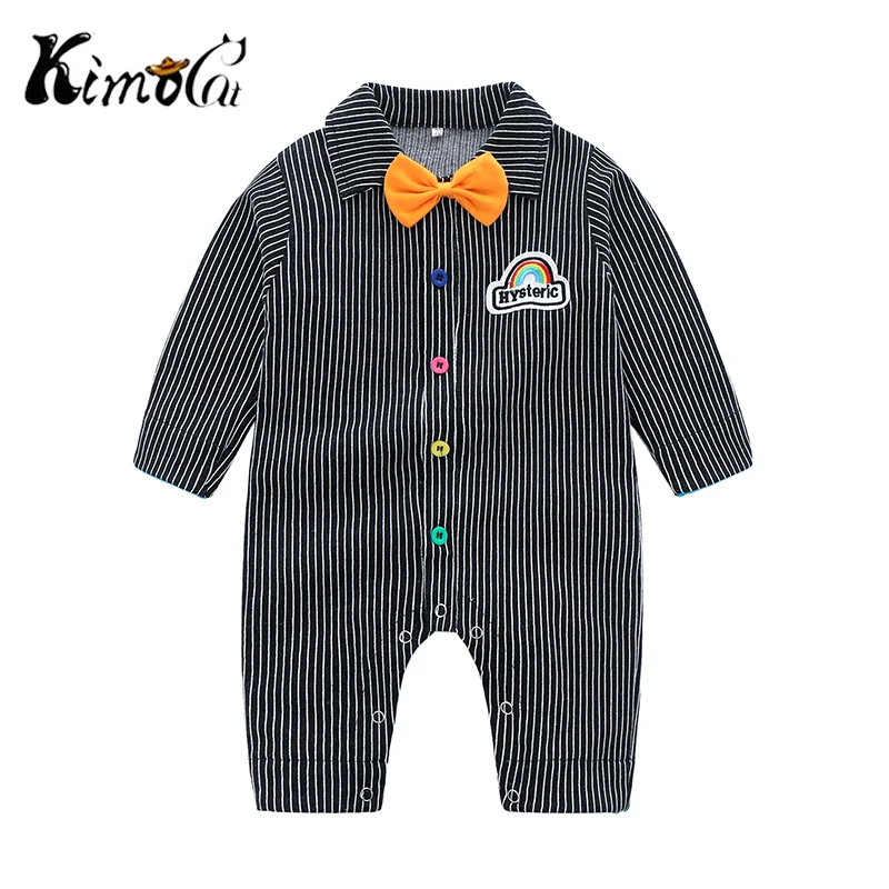 Kimocat/Винтажные детские комбинезоны в полоску с длинными рукавами Детская одежда