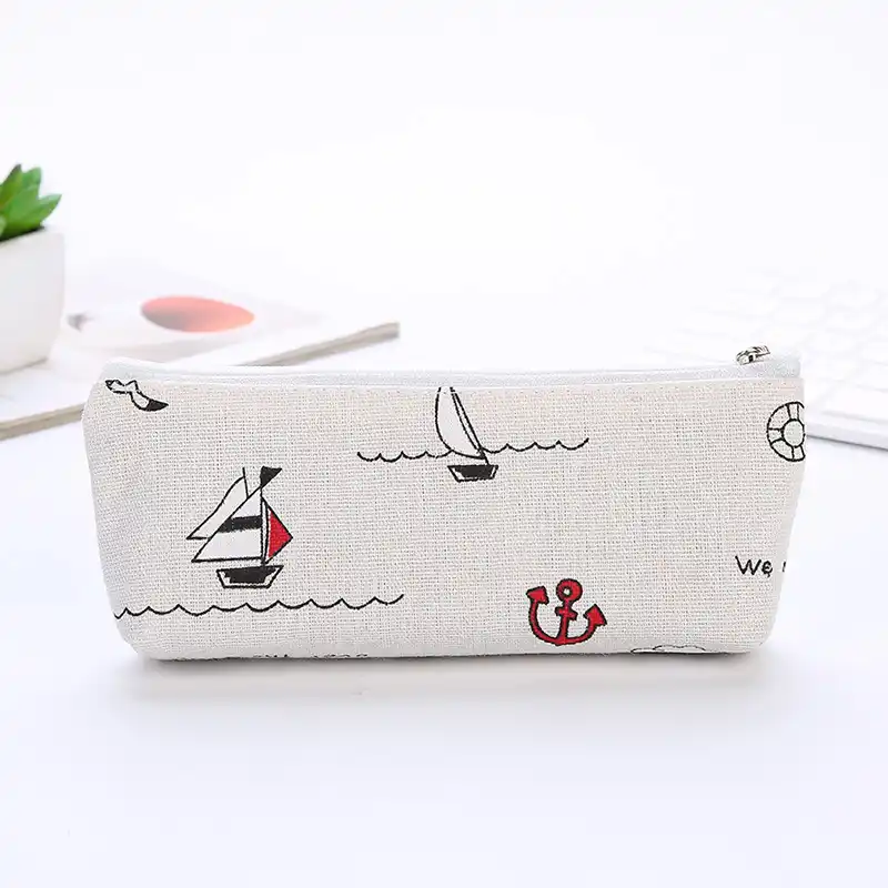 Neu 1pc Cactus Flowers Patterned Canvas Pencil Case Make Up Coin/_Bags!