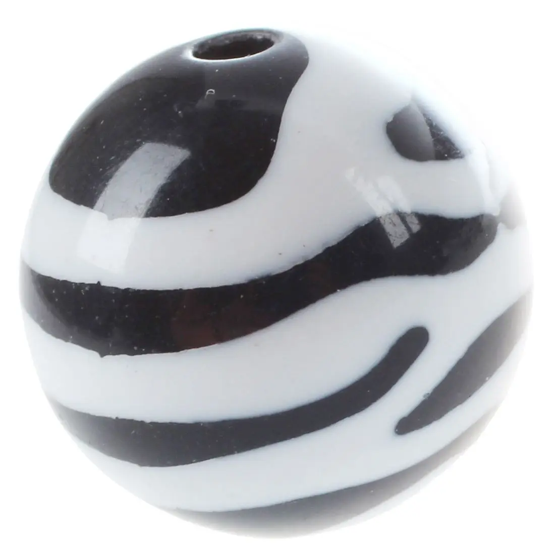 

20 Zebra Striped Acrylic Spacer Round Beads 16mm