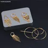 Boucles d'oreilles, pendentif géométrique, plaqué or 18k, accessoires, couleur électrochromique, frange, tempérament, exagéré, 4 pièces, bijoux à bricoler soi-même ► Photo 1/5