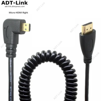 

HDMI to Right Angle Micro HDMI Spring Curl Flexible Cable V1.4 DSLR 0.5M/2.0M HDMI A-Type to D-Type Cabo for HDTV XBox Tablet