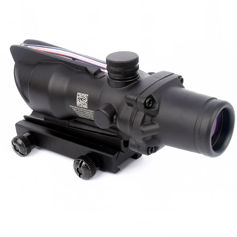 Охотничий Оптический Прицел ACOG 4X32 реальное волокно оптика красная точка с