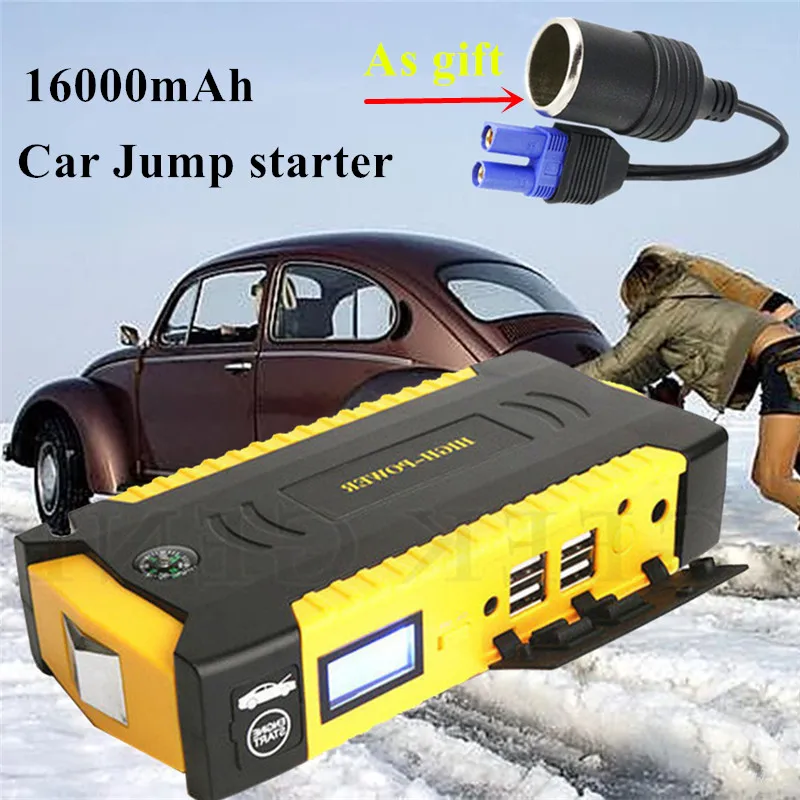 

12V 16000mAh Multi-Function Car Jump Starter Power Bank Emergency Charger Booster Battery for car Motor vehicle Starting Device