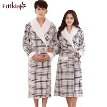 Fdfklak толстый теплый халат для женщин с длинным рукавом халаты Женский Большой размер банный халат пара фланелевые халаты плед халат
