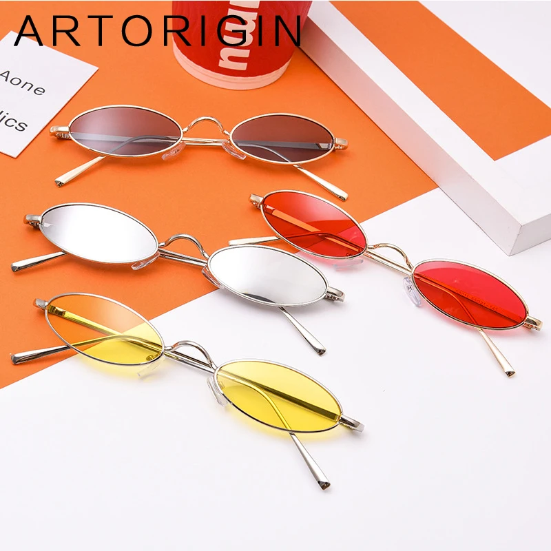 

Retro unisex small oval sunglasses men women metal frame black pink red oculos female lunettes shades small sun glasses 2018
