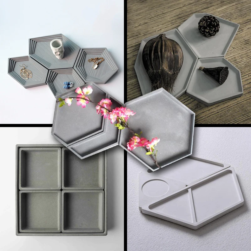 

Composite concrete tray silicone mold gypsum art jewelry tray mold cement household supplies tray mold