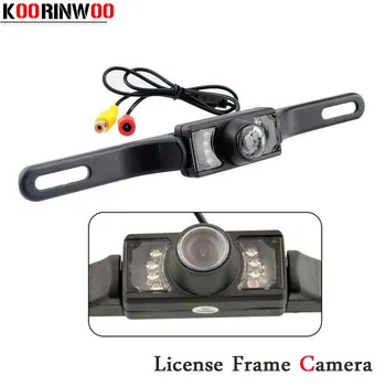 

Koorinwoo CCD License Plate Frame Car Rear View Camera Back Up IR Camera Night Vision Waterproor Reverse Parking For Universal