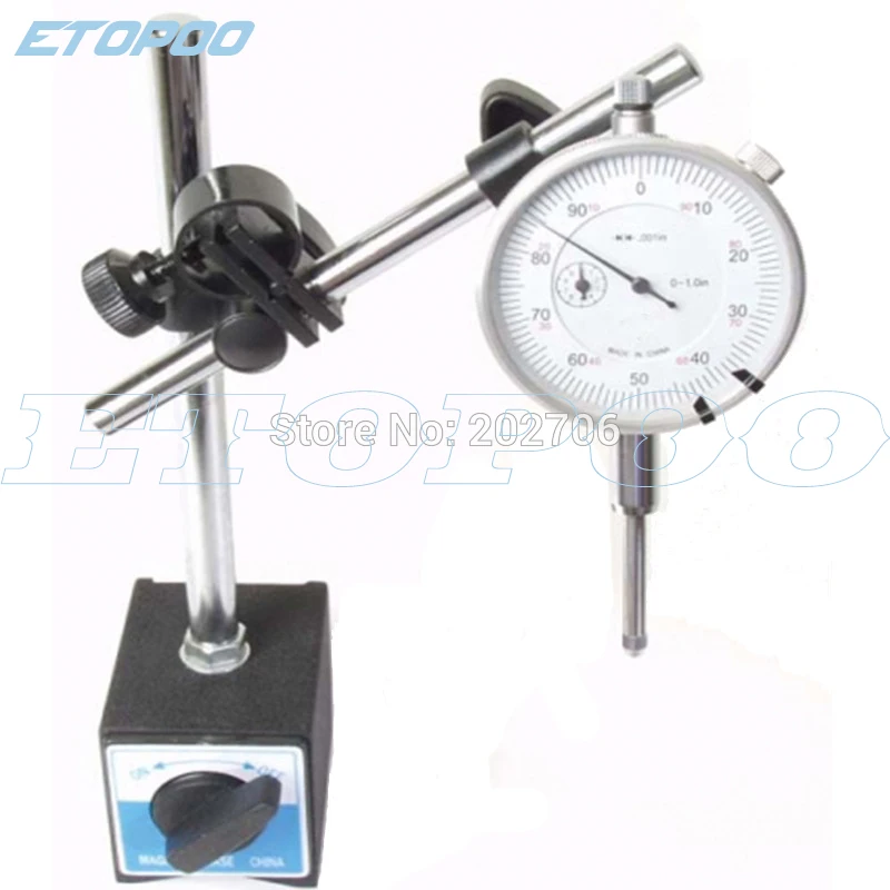 

Magnetic stand with fine-adjustment & dial indicator 0-10mm with magnetic base