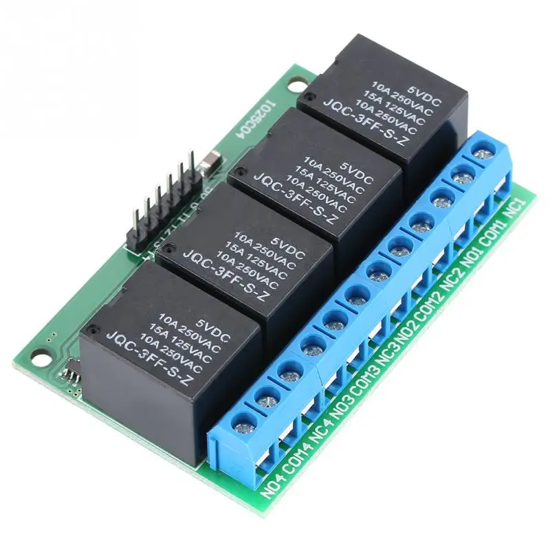 

New 4 Channel 5V Flip-Flop Latch Relay Bistable Self-locking Low Pulse Trigger Module High Quality