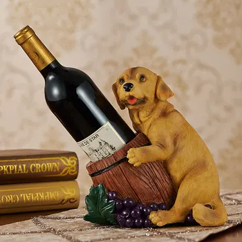 

The dog European wine rack ornaments modern fashion decoration room decoration Home Furnishing resin
