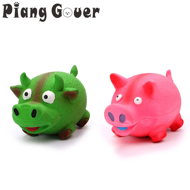 Aliexpress.com : Buy Green Cow Pet Toy Latex Animal Bellow Pink Pig