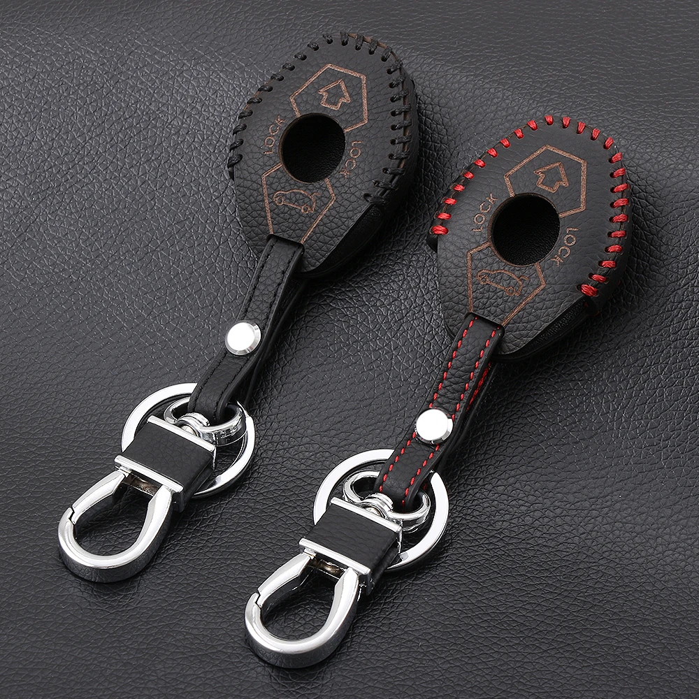 AndyGo 2 Button Leather Key Cover Fit for BMW X3 X5 Z3 Z4 3 5 7 Series E38 E39 E46 E83 M5 325i Remote Case Holder Protector