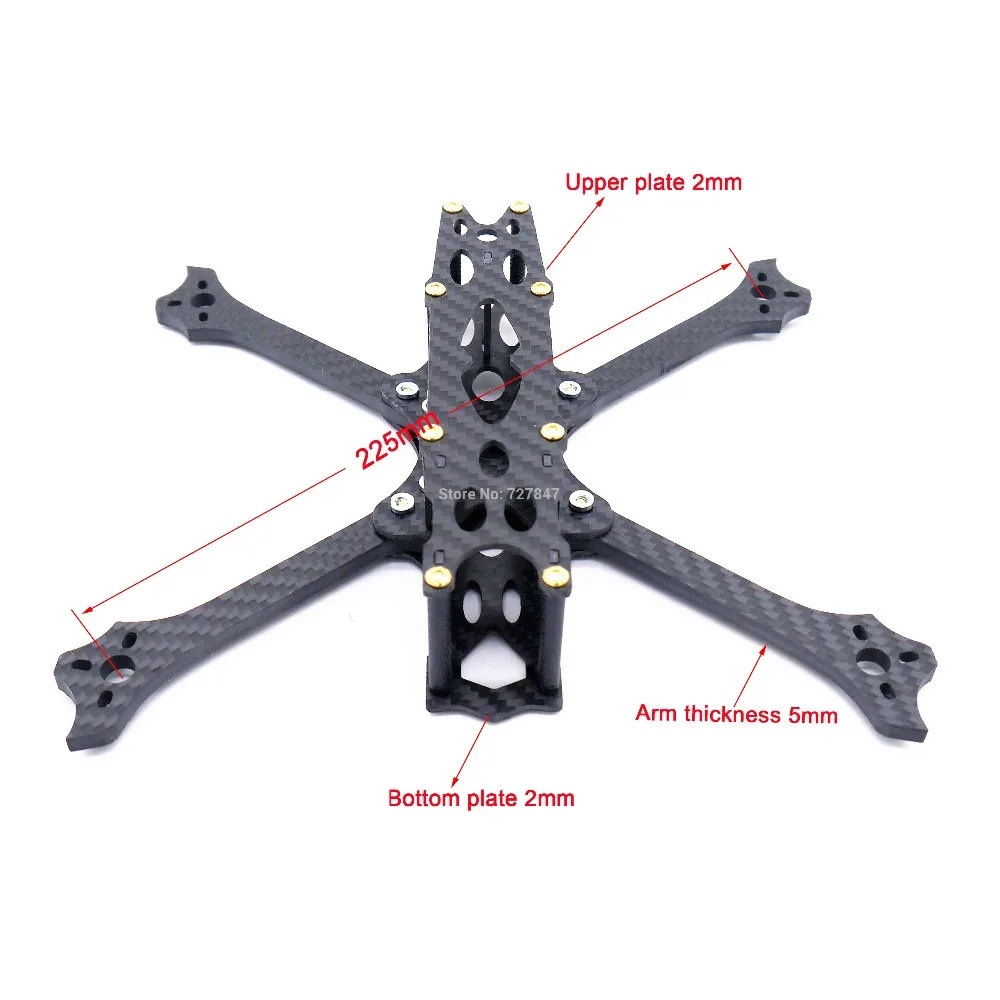 Таракан V2 5 дюймов 225 мм с 5 мм карбоновая рама для фристайла Квадрокоптер 5 В/12 В PDB для XQ V3 5 дюймов XING 2306 Johnny 220