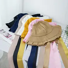 Yfashion Женская плетеная Защита от солнца на пляже шляпа со шнуровкой Волан Летняя Мода Твердые шнуровка солнцезащитные козырьки женская шапка