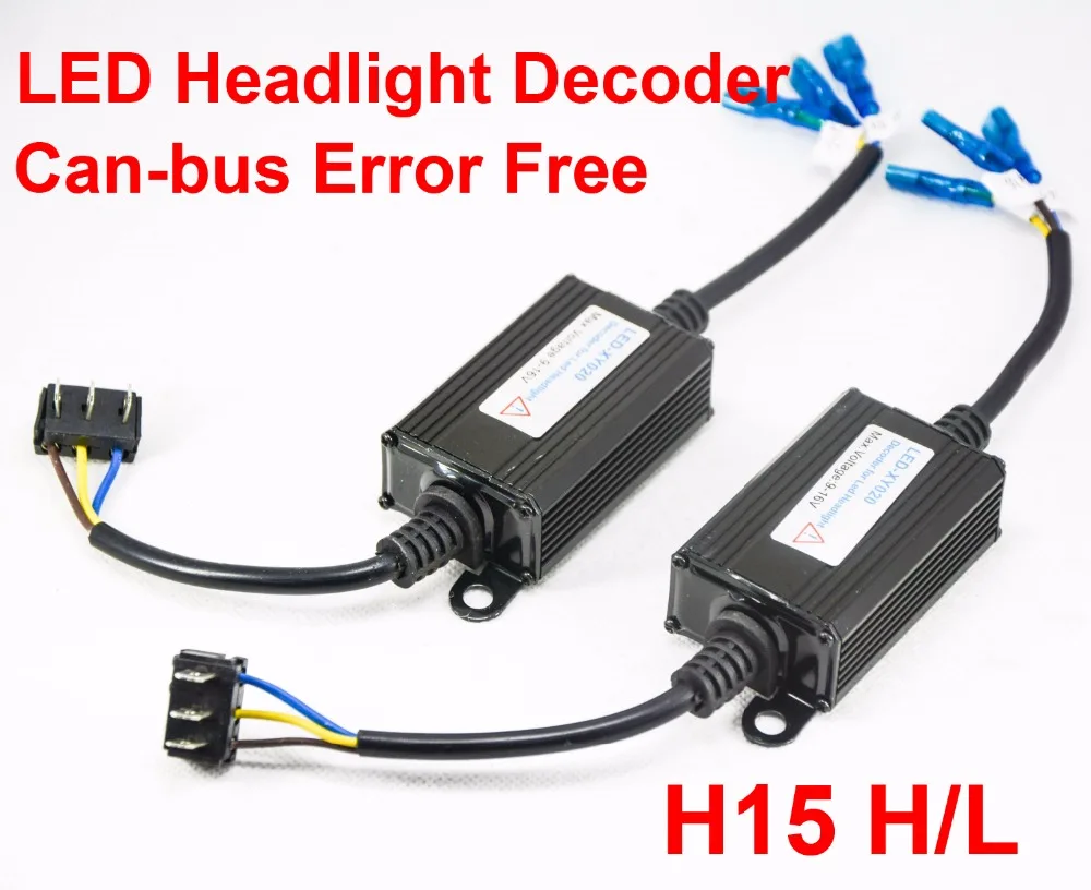 1 Pair H15 LED Decoder Car LED Headlight Warning Canceler Auto Canbus  Can-bus Error Free Fix Anti-Hyper Flashing Blinking 12V