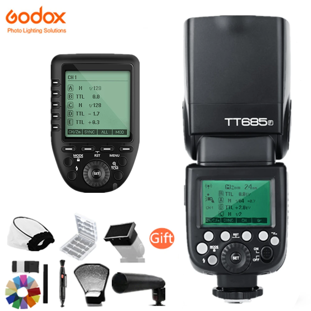 

Godox TT685F TT685 2.4G HSS TTL GN60 Flash Speedlite + X1T-F Trigger XPro-F Transmitter Kit for Fuji X-Pro2/X-T20/X-T1/X-T2