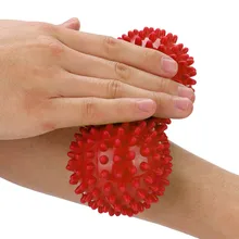 Прочный Массажный мяч из ПВХ с арахисовым покрытием, надувной фитнес-мяч с шипами, массажный ролик для йоги, рукоятка для снятия стресса, облегчение мышц 15*7 см