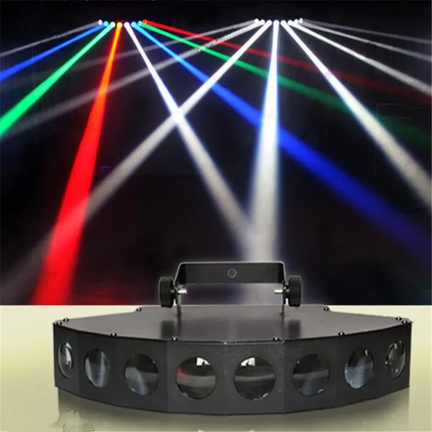 New 8 Heads LED RBGW/White DMX Beam Light Stage Lights Show Disco Bar