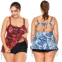 New Tankini Swimsuits Plus Size Swimwear Women Vintage Retro Bathing Suit Push Up Swimsuit High Waist Beachwear Swim Dress plus size tankini print swimsuit large sizes retro dots swimwear women beachwear large sizes swimsuits push up tankini women