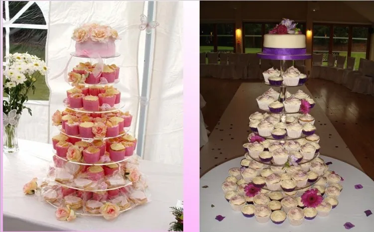

6 Tier Acrylic Cupcake Stand Clear for Wedding Bridal Birthday Party High Tea Crystal