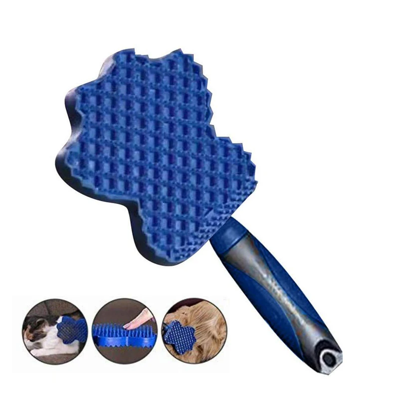 

High Quality Silicone Pet Dog Cat Grooming Comb Brush for Bathing Cleaning Massage Handheld Brush Comb for Dogs Cats Supplies 35