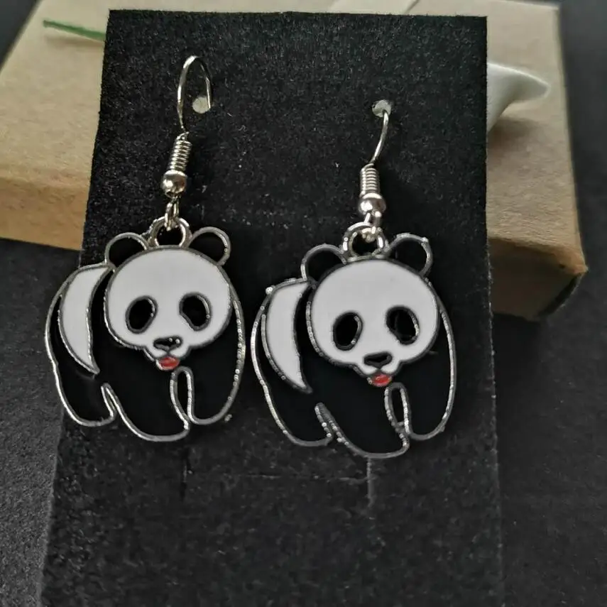 

Panda Hook Earrings For Women Christmas Gift Women's Drop Earrings Fashion Jewelry 2019 Newest Statement Silver Earrings