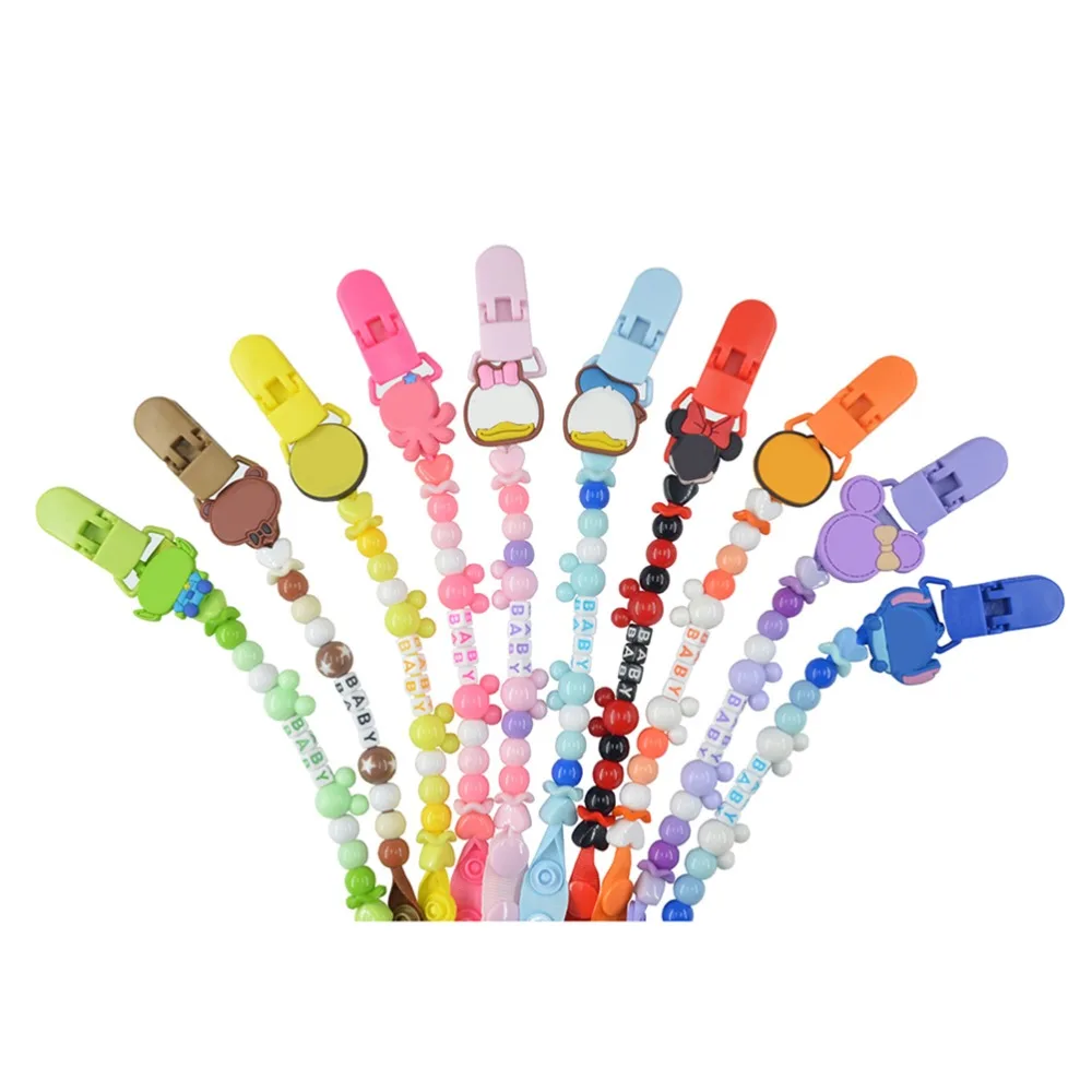 5Pcs Baby pacifier holder safety nipples dentures chain dummy plastic