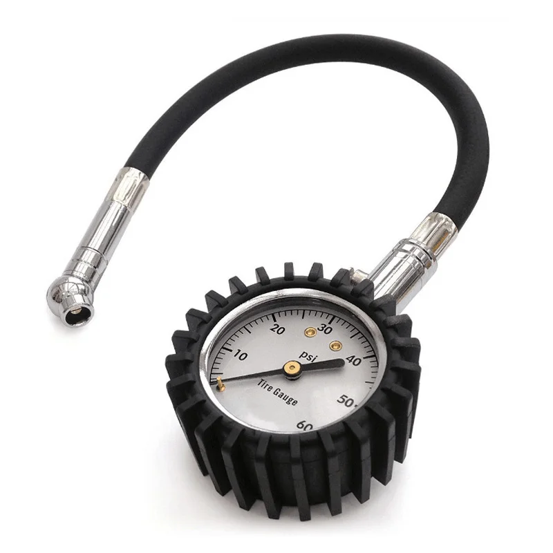 

Silver Tire Air Pressure Gauge Heavy Duty Best For Car & Motorcycle Pressure Tester 60 PSI 100PSI