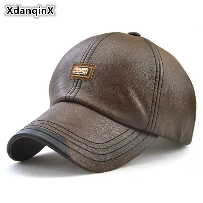 XdanqinX 2019 зимние новые стильные мужские бейсболки в западном стиле кожаная модная
