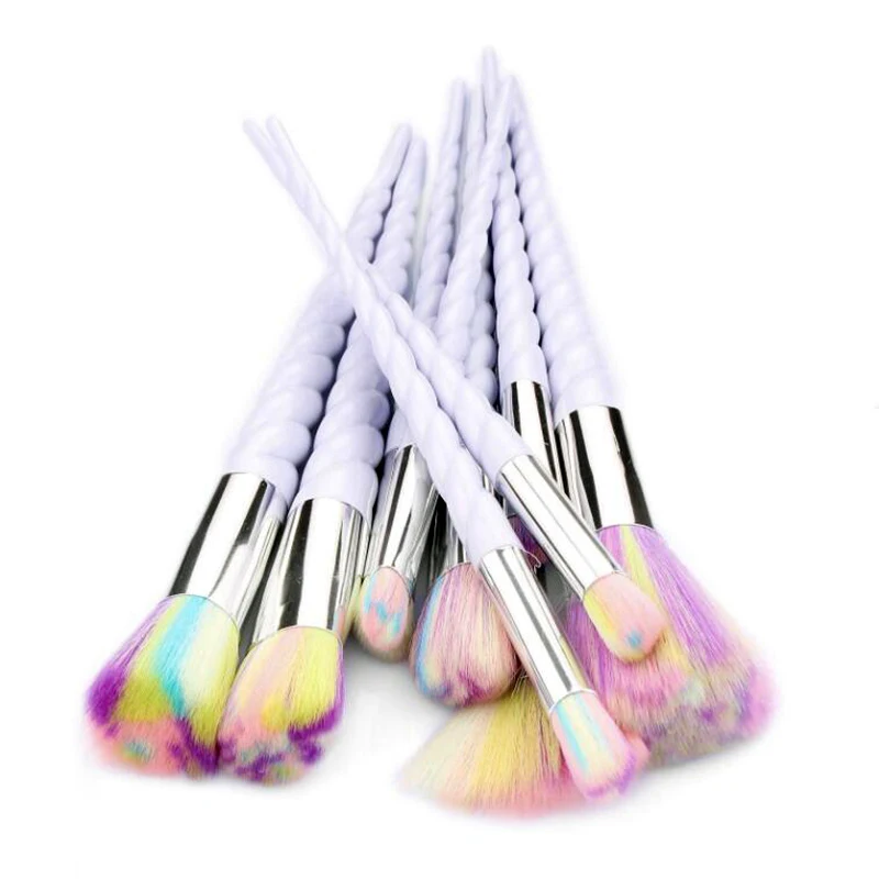 

10 Pcs/Set 2 color options Unicorn Facial Foundation Contour Cosmetic Eyelash Eye Shadow Eyeliner Lip Brush Makeup Brushes Set
