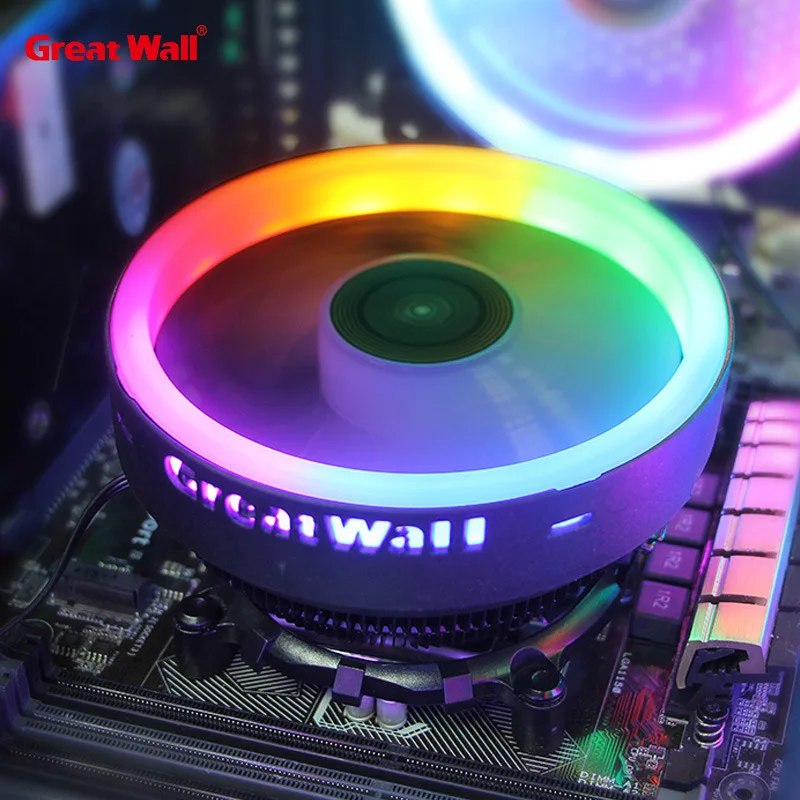 12 см RGB обесцвечивание процессор радиатор кулера красочные огни тихий вентилятор