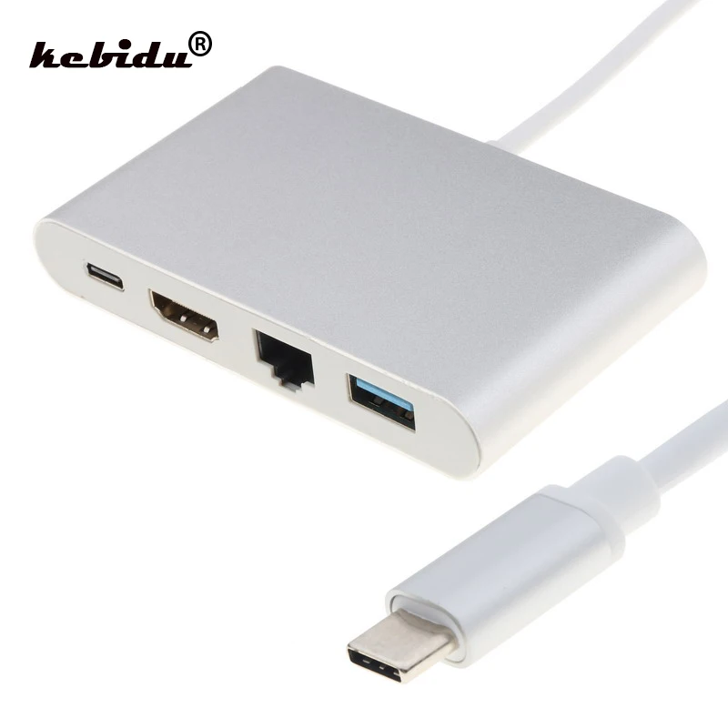 New Type C USB 3.1 to USB-C 4K HDMI USB 3.0 Adapter 4 in 1 Hub For Apple Macbook