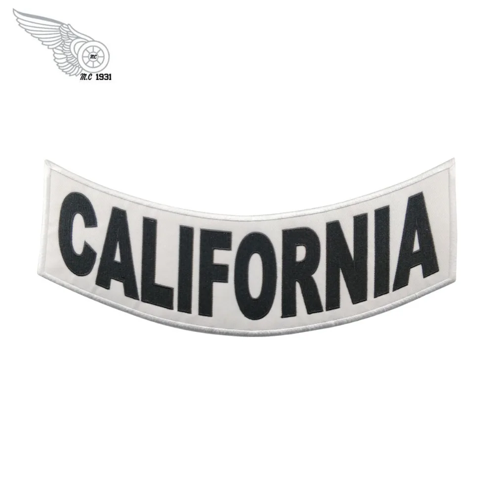 Rocker California Biker Vest Patches logo Iron On Embroidered Iron on backing back of Clothes Free Shipping DIY Design custom (1)