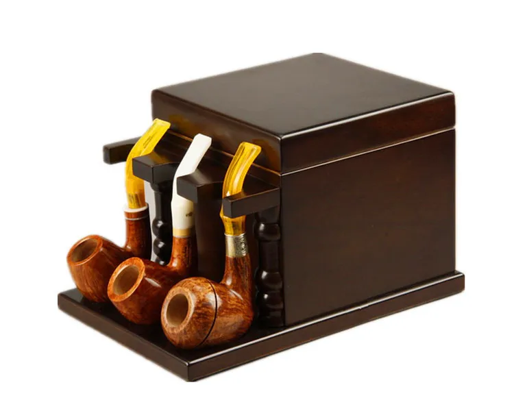 Multi function Cedar Wood Tobacco Moisture Box Wooden Pipe Rack W