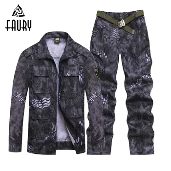 

Military Uniform Combat Camouflage Army Jacket+Cargo Pans Sets Men Tactical CS Uniforme Militar Working Clothes Female Male