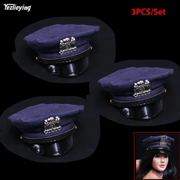 

3PCS/S 1/6 Scale Female Figure Accessory US. Police Stopper Policewoman Octagonal Hat Fabric Pattern for 12" Head Sculpt Body