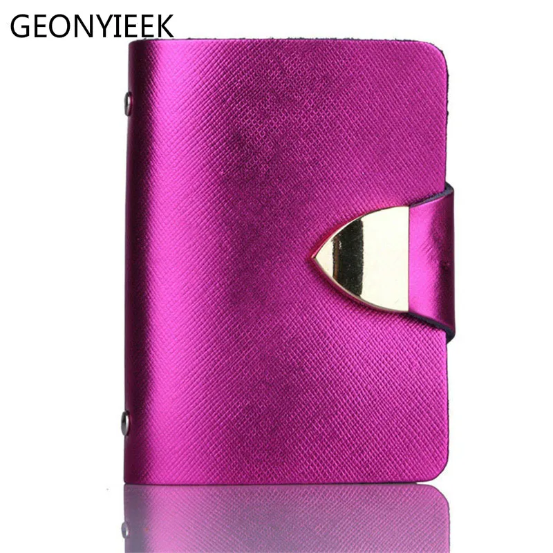 

2018 New Fashion Unisex Credit Card Holders Genuine Leather Multi PVC Card Slots Metal Hasp Business Card ID Holders Cow Leather