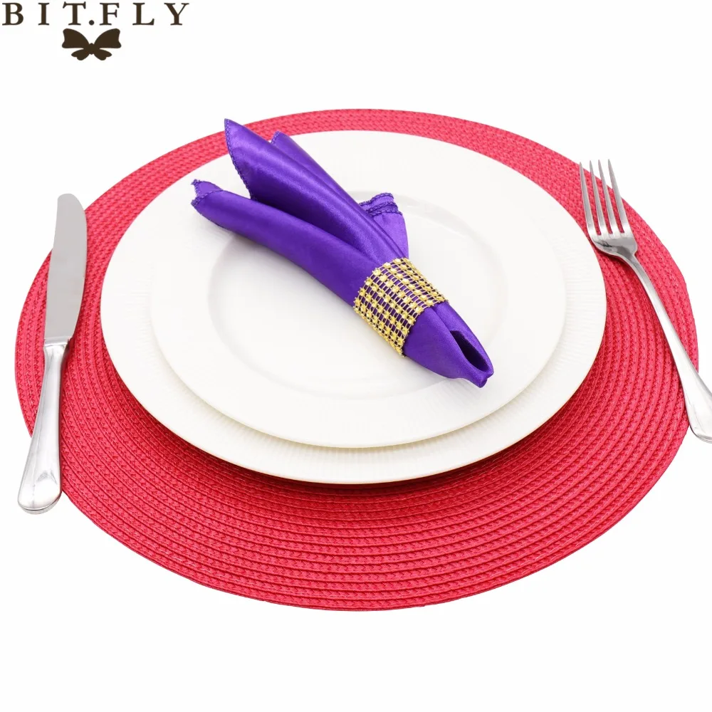 4 قطعة/الوحدة جولة نسج تحديد الموقع الأزياء PP طاولة طعام حصيرة منصات القرص عاء سادة الوقايات عدم الانزلاق طاولة مقاومة للمياه الديكور