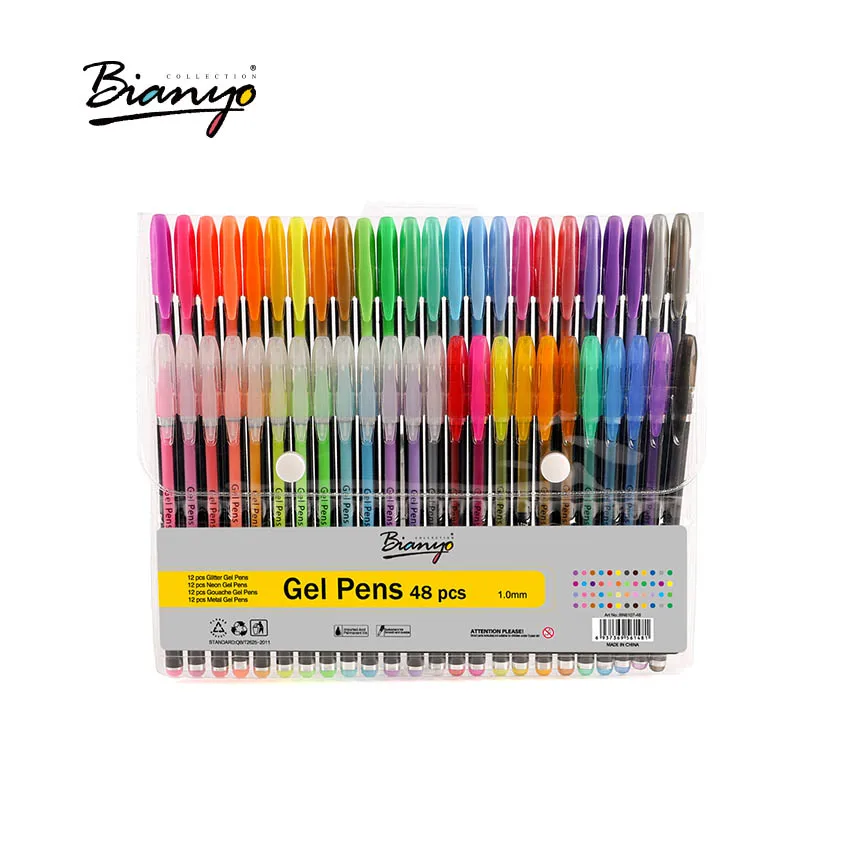 Bianyo милые Гелевые ручки для школы 36/48 Цвета Pen Set школы и офиса канцелярские шариковых ручек papelaria для письма - Цвет: 48 colors