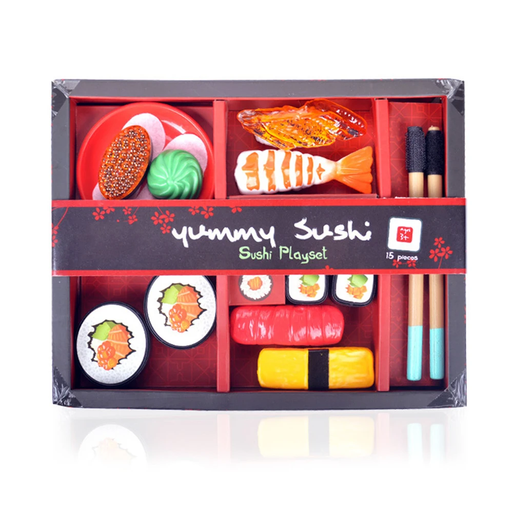 

MrY Play Kitchen Kitchen Toys Tableware Children Play House Simulation Sushi Model Pretend To Play Sushi Combination Diy Food Toy